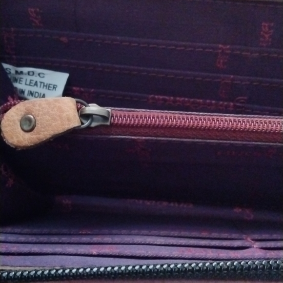 Anuschka Leather Hummingbird and Flower Wallet Accordion Zip Around Clutch - Picture 3 of 8